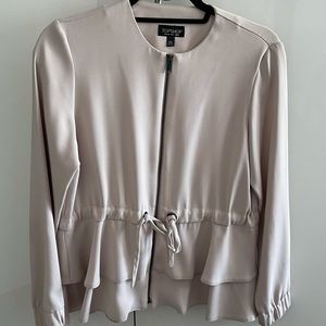 TOPSHOP Women’s Blush Pink Drawstring Blazer Jacket, Size US 4
